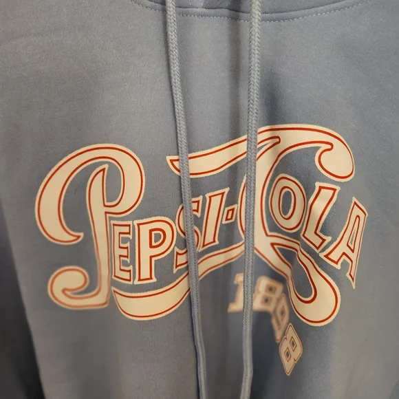 Pepsi-Cola Blue Hoodie Women's Size Medium NWT Cropped - Picture 2 of 6